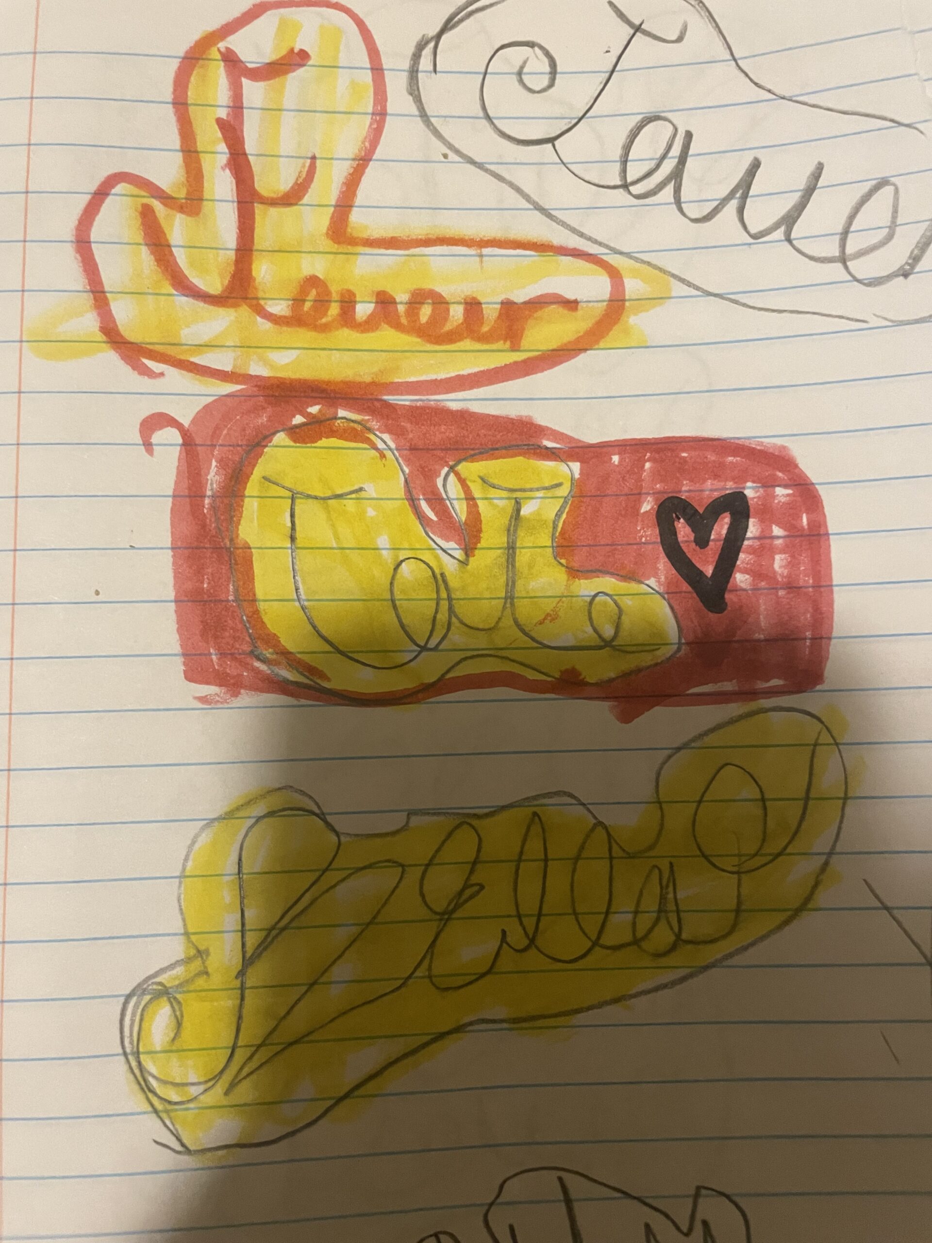 Cursive name, stickers